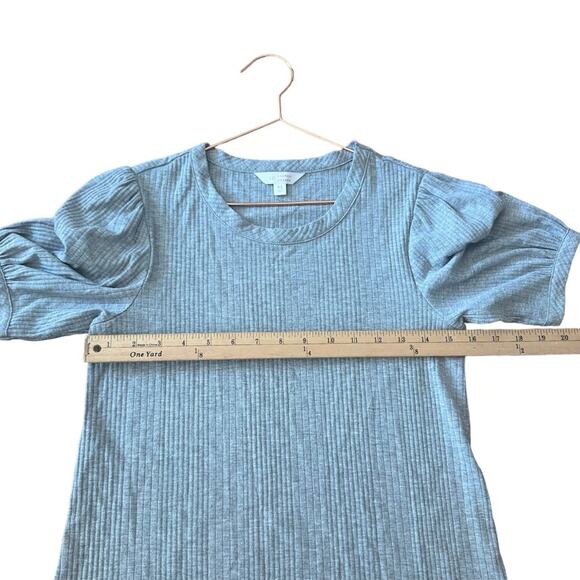 Lauren Conrad gray ribbed puff sleeved top size XS - Picture 5 of 5